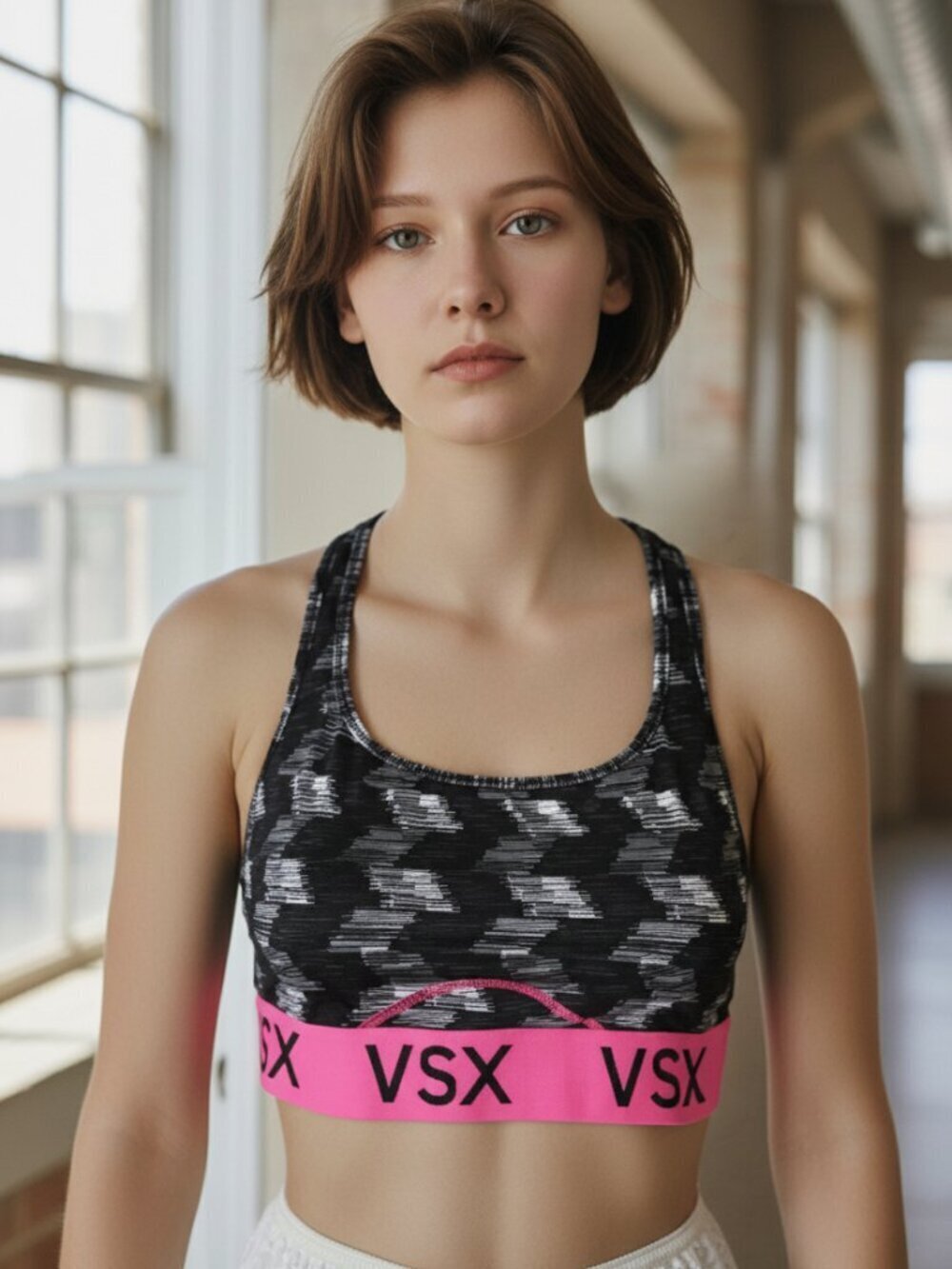 Victoria’s Secret VSX Racerback Sports Bra multicolor  Size LARGE